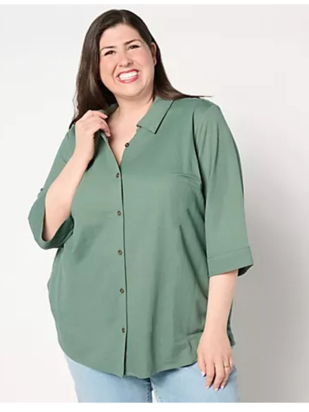 Sport Savvy Button Front Tunic with Pockets - Size: LP - NIP